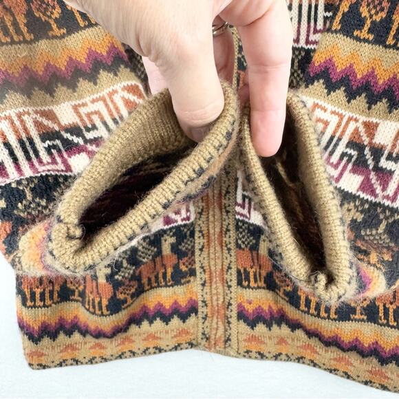 Vintage Artesania Los Incas 100% Alpaca Men’s Zip Front Cardigan Sweater Size L - Picture 5 of 14